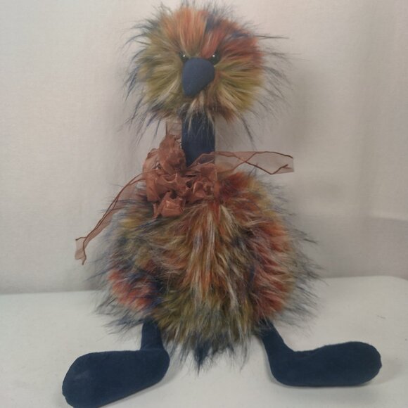 Jellycat Ostrich Stuffed Animal Plush Spiced Pom Pom Furry Toy Bird 20" - Picture 2 of 16